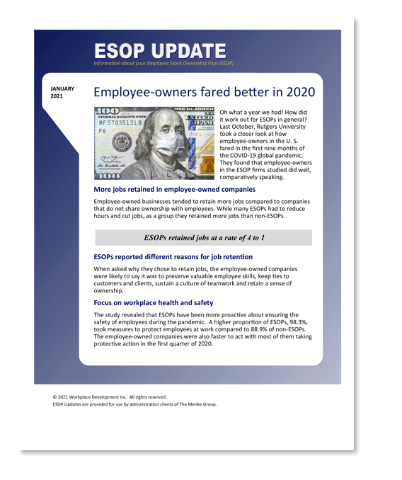 Menke January 2021 ESOP Update