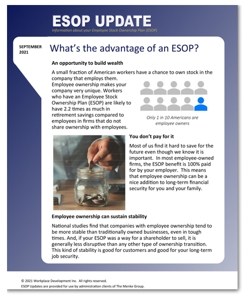 September 2021 ESOP Employee Communications