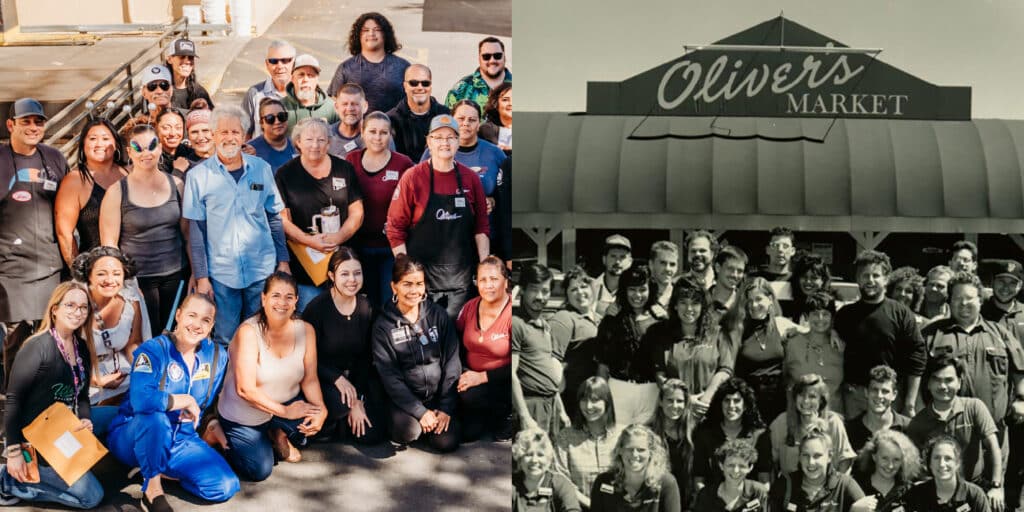 Group photo outside Oliver's Market